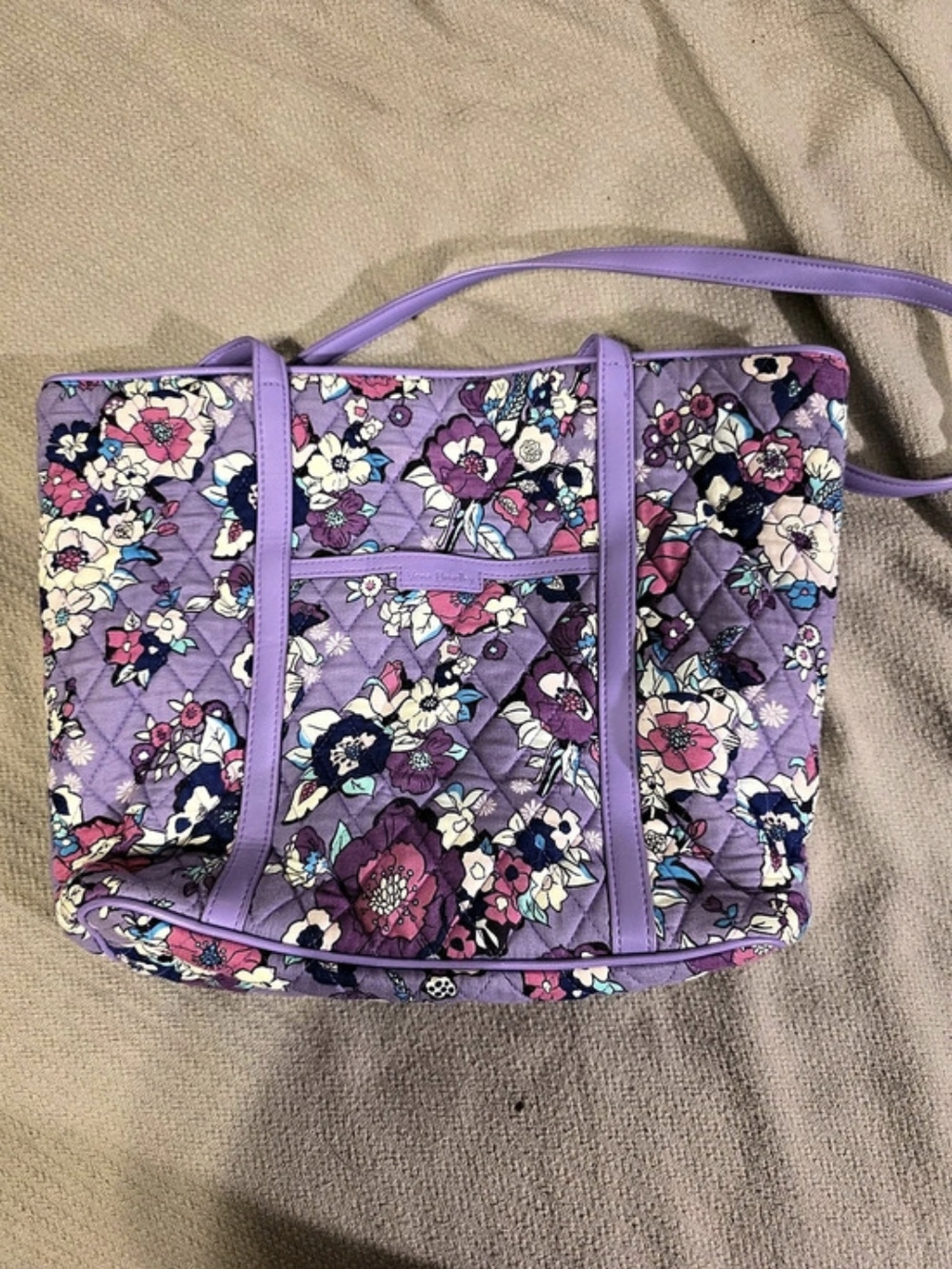 Vera Bradley Floral Tote in Purple & Pink